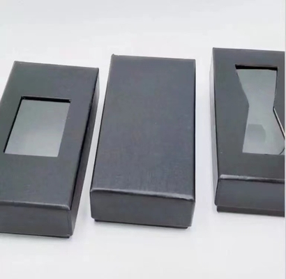 투명성 덮개와 CDR AI PSD 검은 직사각형 판지 선물 상자