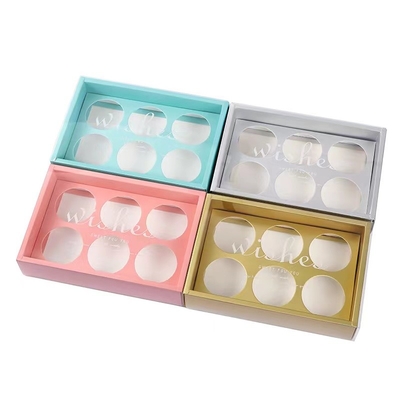 CMYK PMS 재생지 선물 상자 6 칸막이 컵케이크 컨테이너