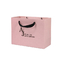 광택이 나는 엷은 조각 모양 신발 의류 포장 봉지 250 gam 코팅된 분홍색 크라프트 종이백