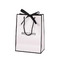 헤링본 무늬 핸들과 140gsm 대비색 검은 백색 백서 선물 가방