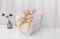 로고 라이트 그린 화장용 쇼핑 가방 나비 넥타이 리본 하얀 선물 가방에 날인하기