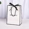 헤링본 무늬 핸들과 140gsm 대비색 검은 백색 백서 선물 가방